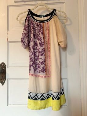 NWT Anthropologie Embroidered Beaded Short Shift Dress Sz 0 Artsy Boho Whimsy